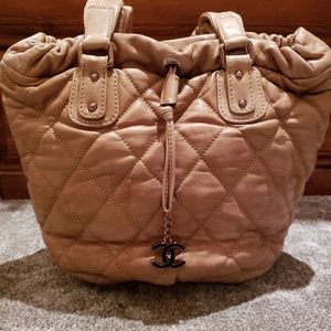 Vintage Chanel quilted leather tote